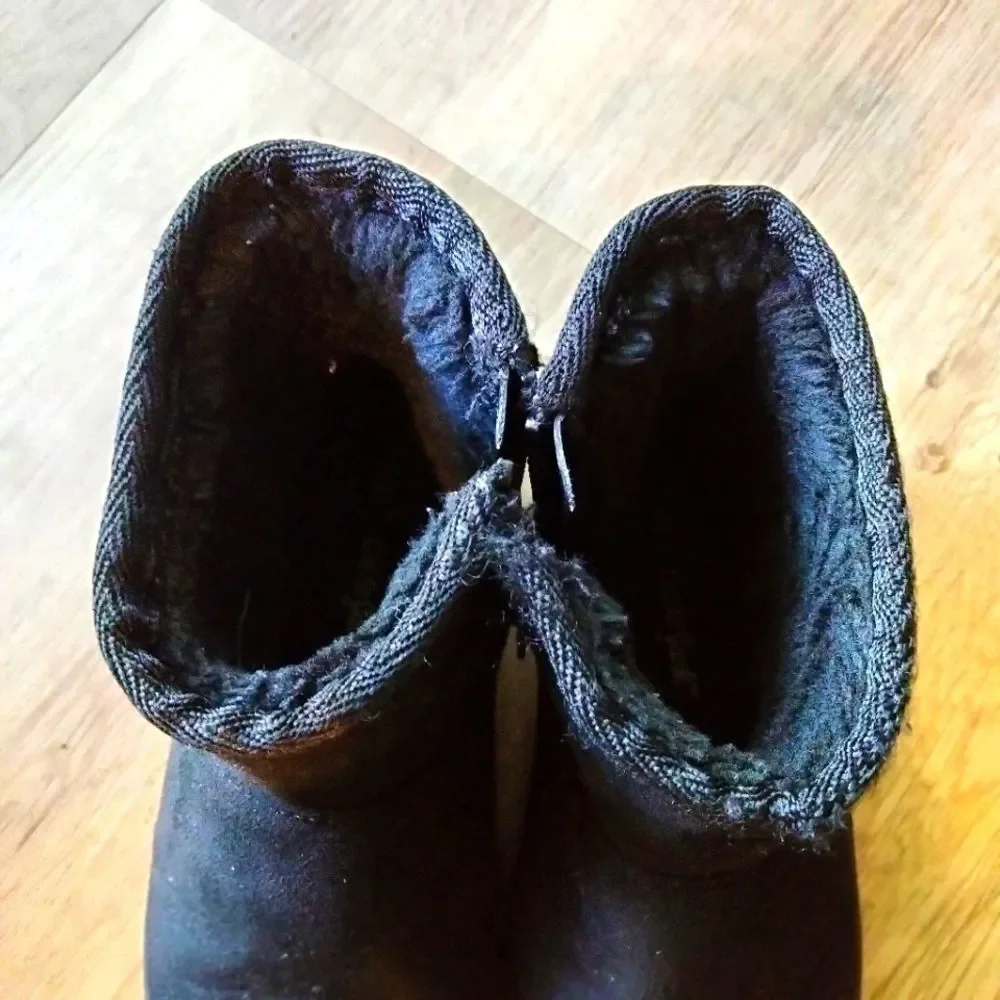 Cat & Jack Black Suede Ankle Boots Toddler Size 8